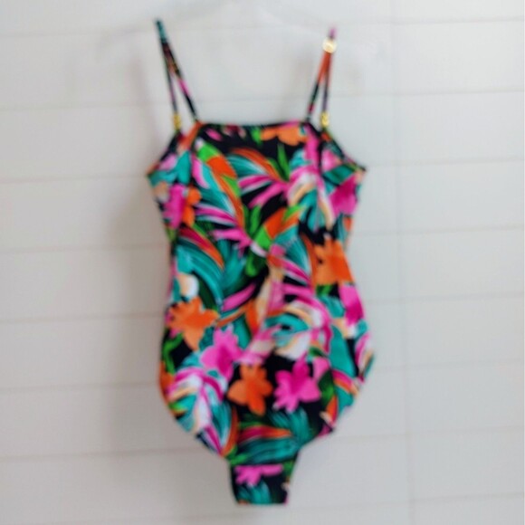 Beyond Control Bora Bora Tiered Swimsuit Women's 14 Floral One Piece Beach NEW! - Picture 4 of 10